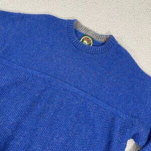 Alps Rugged Outdoors Sweater Men L Blue Knit Wool Pullover Crewneck